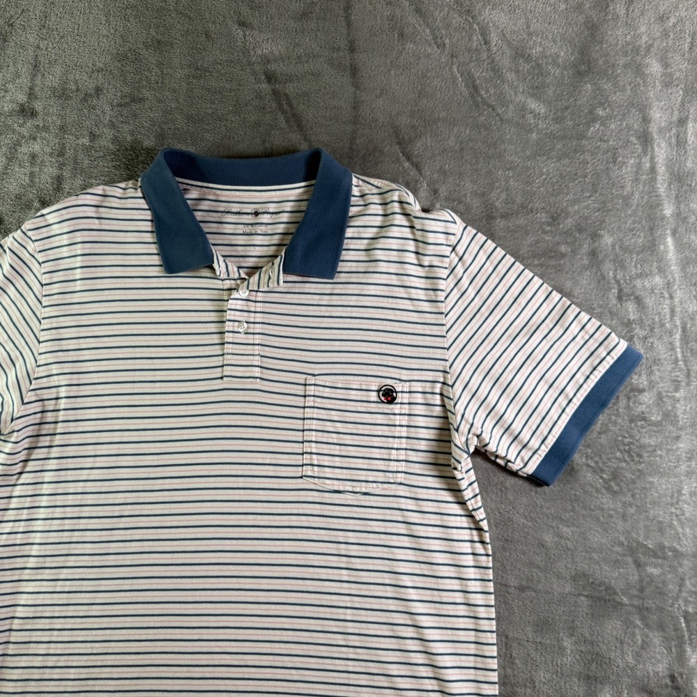 Southern Proper Mens Striped Short Sleeve Polo Shirt With Pocket